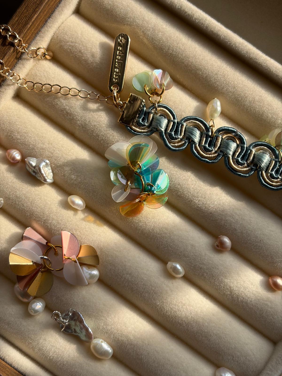 Bling Bling 冬日飾品 - 織品鑲邊項圈 或 手鏈 Winter Flickers - Embellishment Choker & Bracelet